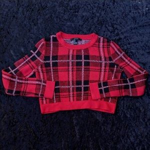 Forever 21 Red & Black Tartan Plaid Sweater